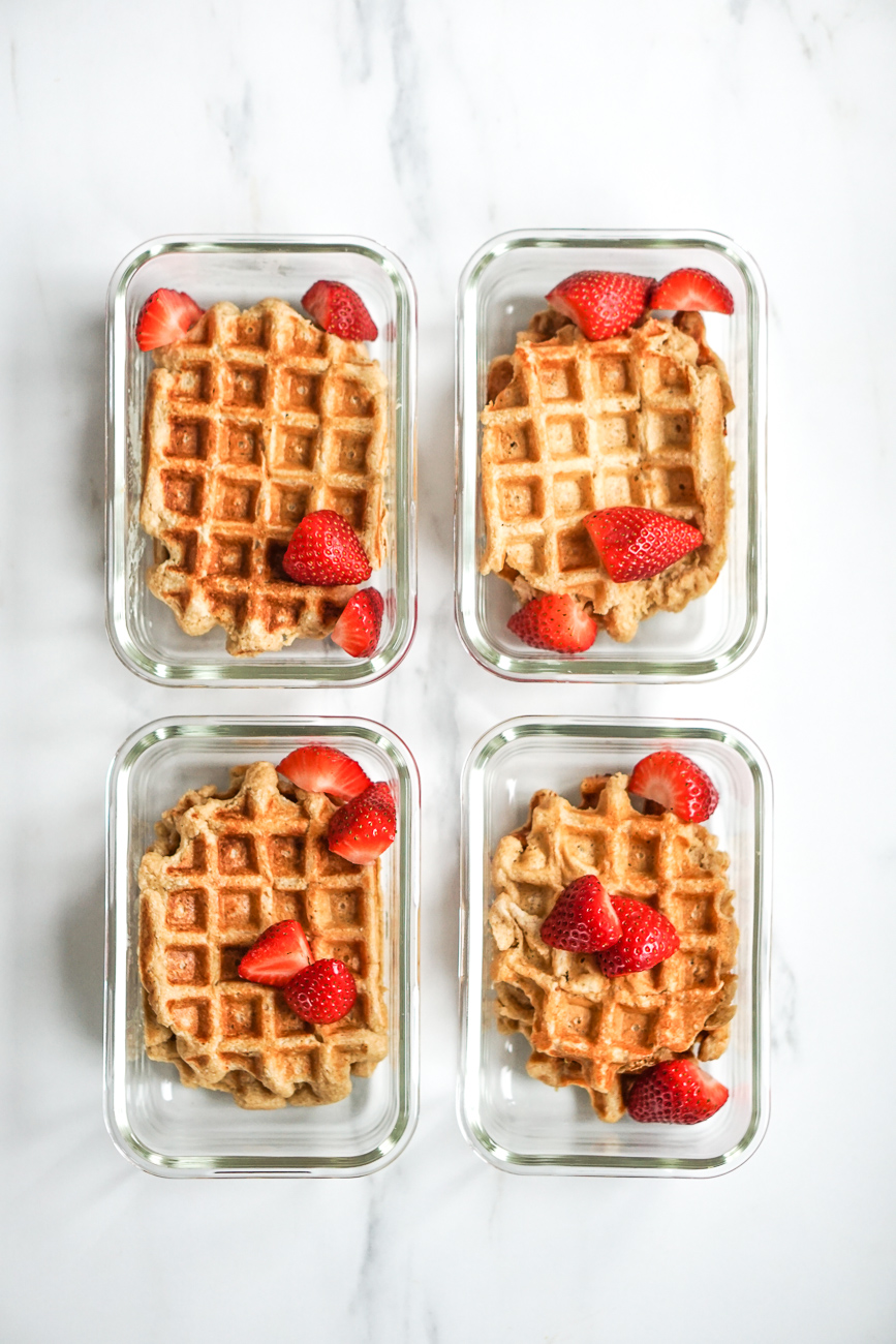 Vollkorn Eiweiß meal prep Waffeln Rezept gesund