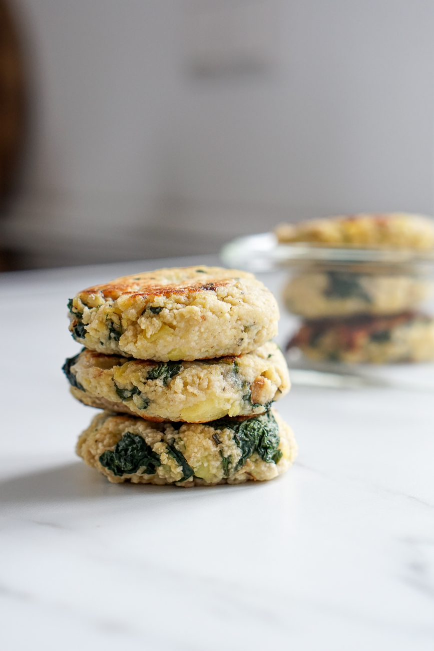 Spinat kartoffel patties für Kinder gesund